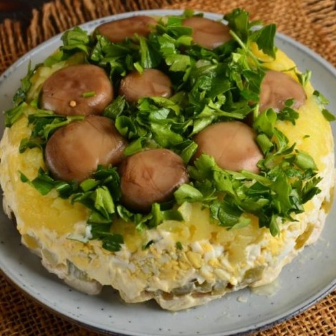 Салат с шампиньонами и солеными огурцами – очень вкусный рецепт - «Рецепты»