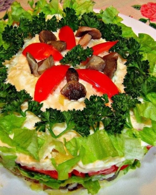 Салат с шампиньонами и помидорами – очень вкусный рецепт - «Рецепты»